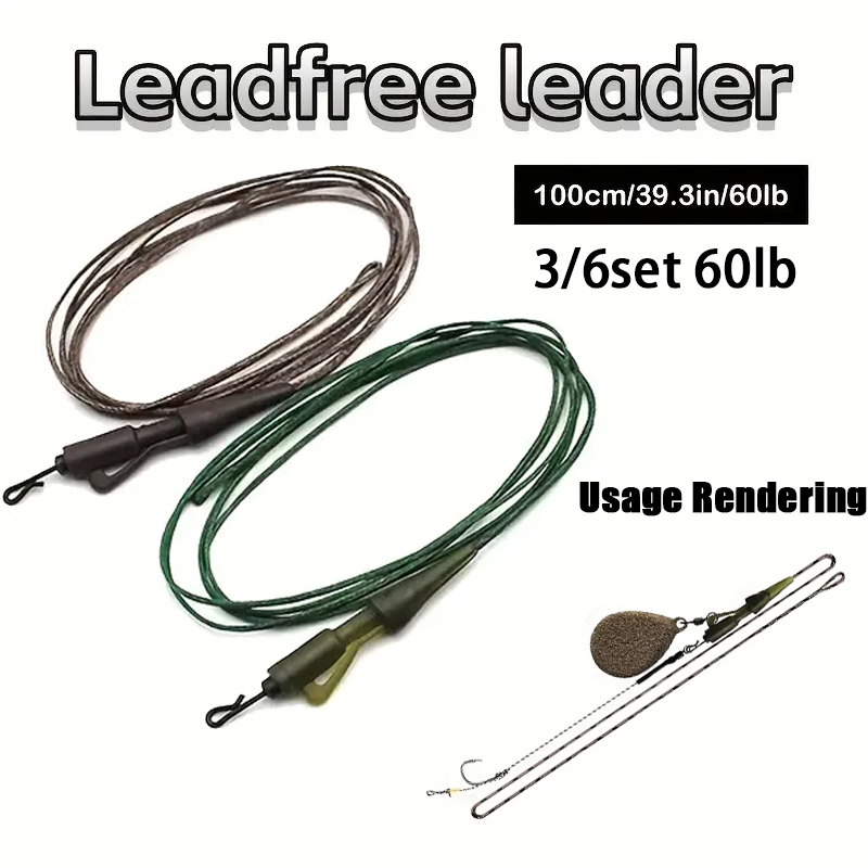 Leader Line - 3/6pc carpa linha de pesca pronto